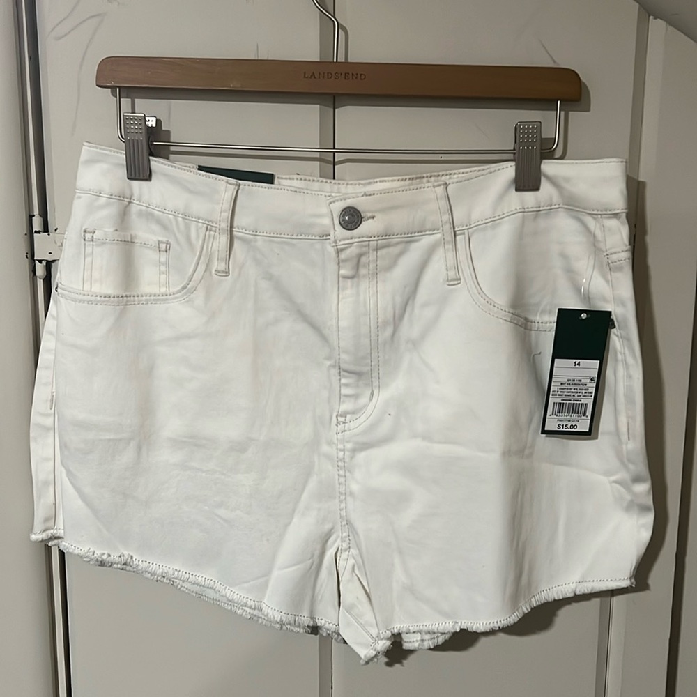 White High Rise Shorts